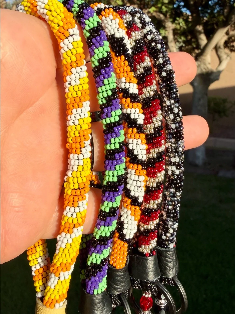 Candy Corn Themed Halloween Keychain